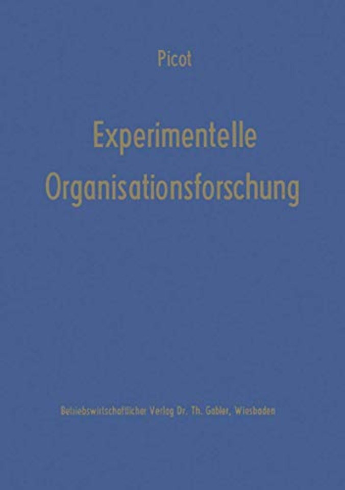 Experimentelle Organisationsforschung