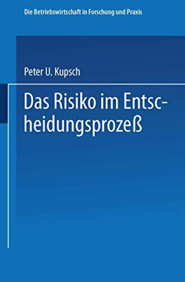 Das Risiko im Entscheidungsprozeß