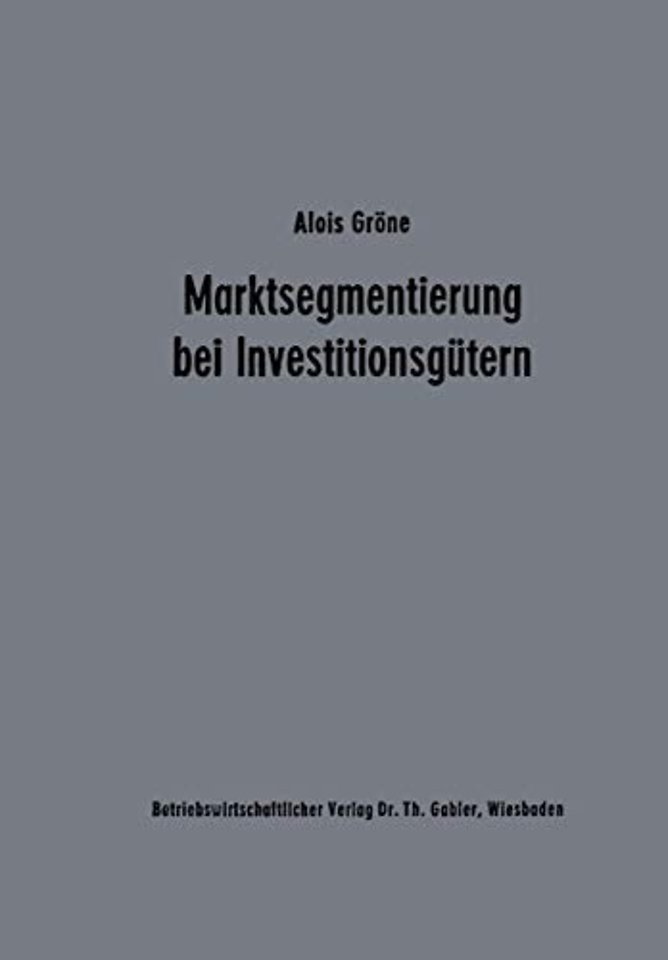 Marktsegmentierung bei Investitionsgütern