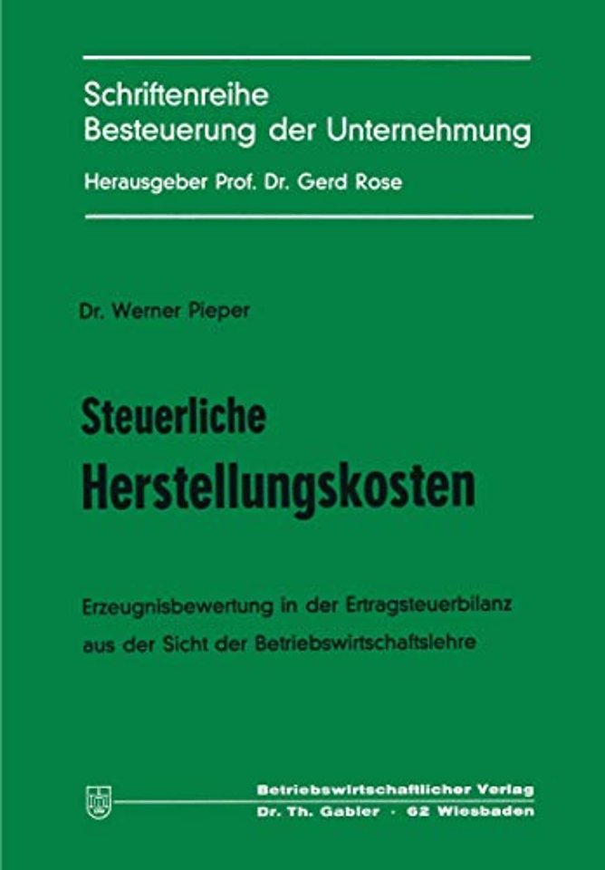 Steuerliche Herstellungskosten