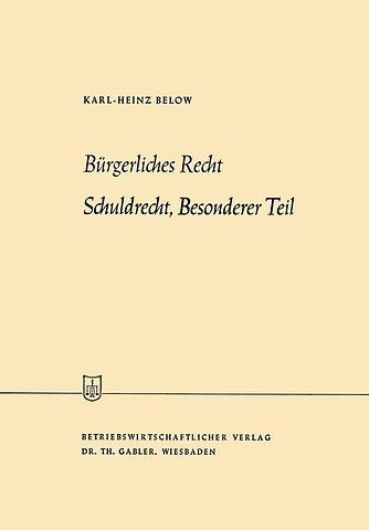 Bürgerliches Recht Schuldrecht, Besonderer Teil