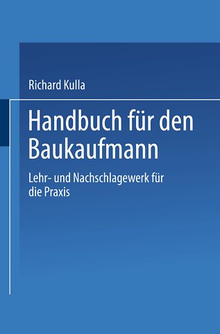 Handbuch für den Baukaufmann