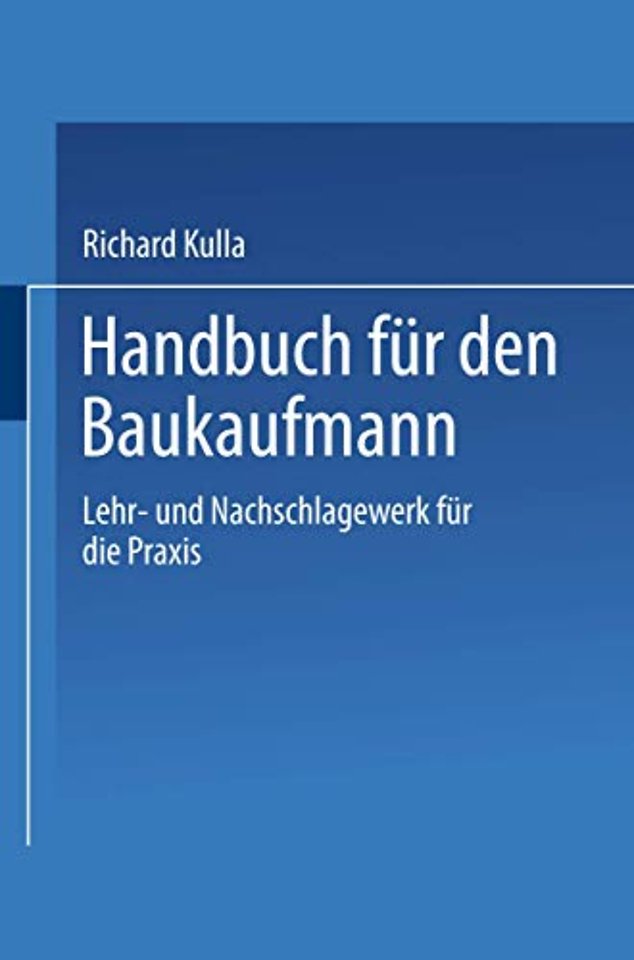 Handbuch für den Baukaufmann