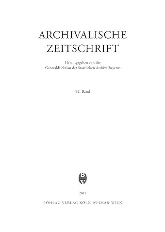 Archivalische Zeitschrift 92 (2011)