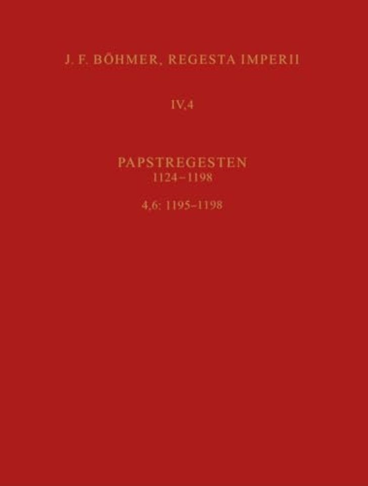 Regesta Imperii IV, 4, Lfg. 6: 1195–1198. Colestin III.