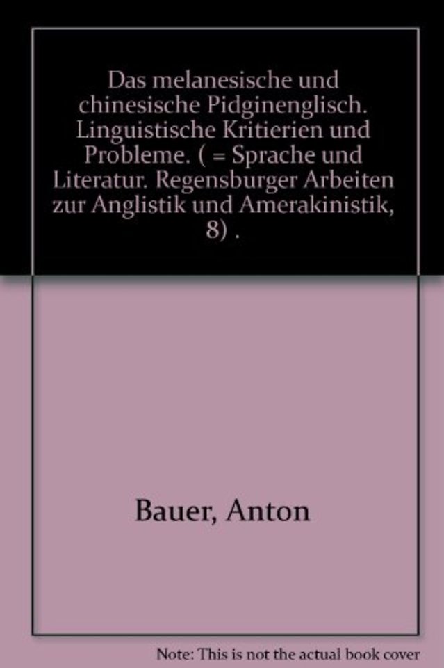 Das melanesische und chinesische Pidginenglisch