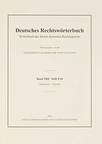 Deutsches Rechtswörterbuch, Band XIII, Heft 9/10