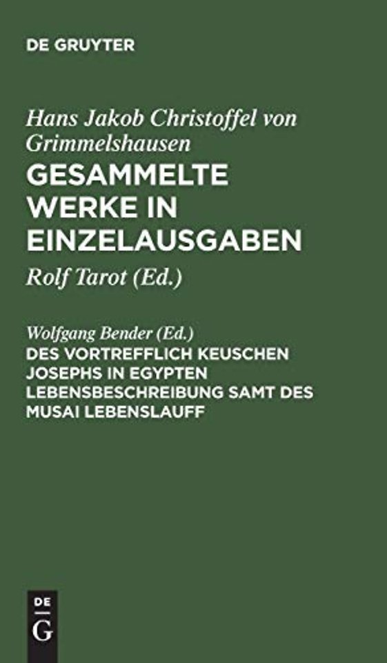 Des Vortrefflich Keuschen Josephs in Egypten Leb – Abdruck der 2. rechtmäβigen Ausgabe 1671