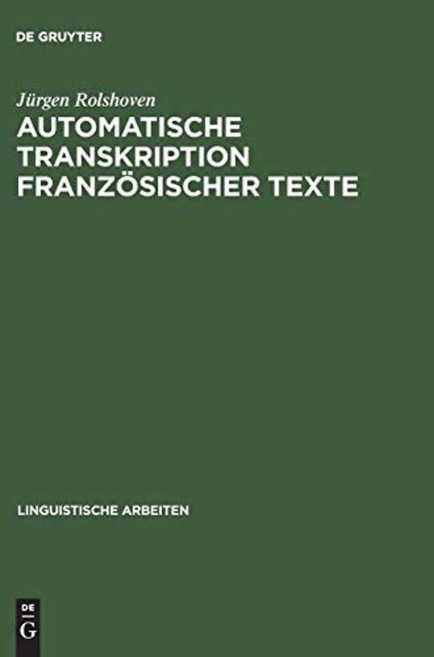 Automatische Transkription Franzosischer Texte
