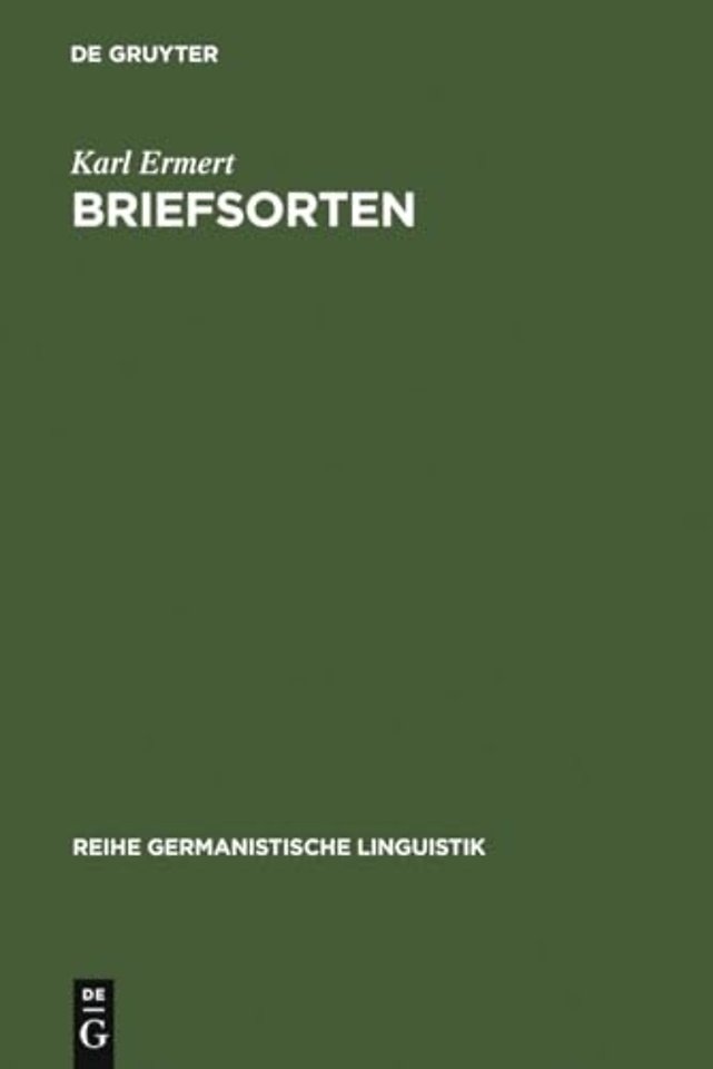 Briefsorten – Untersuchungen zu Theorie und Empirie der Textklassifikation