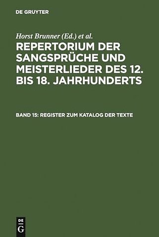 Register Zum Katalog Der Texte