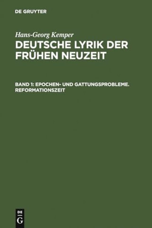 Epochen– und Gattungsprobleme. Reformationszeit