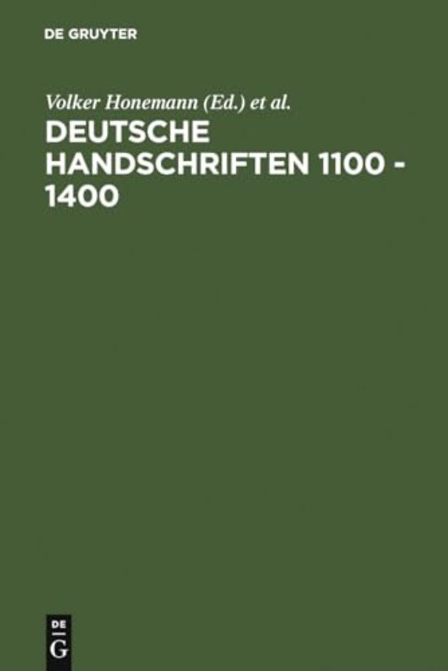Deutsche Handschriften 1100 – 1400 – Oxforder Kolloquium 1985