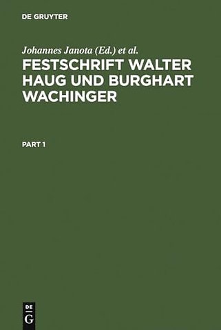 Festschrift Walter Haug Und Burghart Wachinger