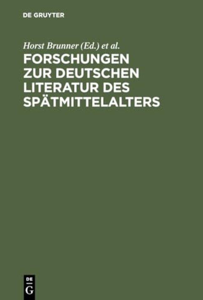 Forschungen zur deutschen Literatur des Spätmitt – Festschrift für Johannes Janota