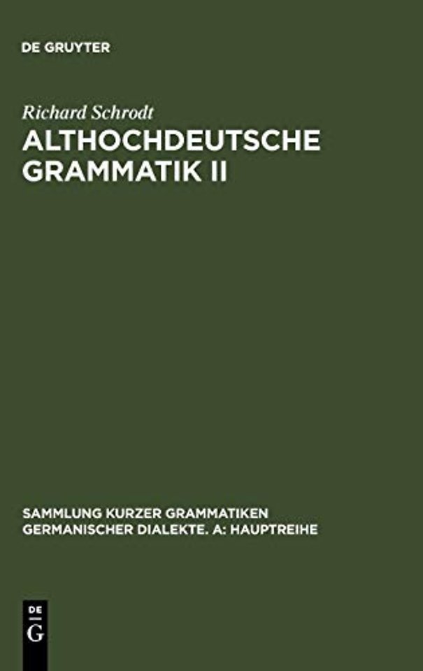 Althochdeutsche Grammatik II – Syntax
