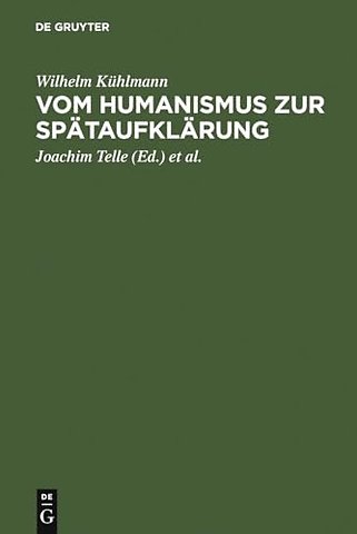 Vom Humanismus zur Spätaufklärung – Ästhetische und kulturgeschichtliche Dimensionen der frühneuzeitlichen Lyrik und Verspublizistik in Deu