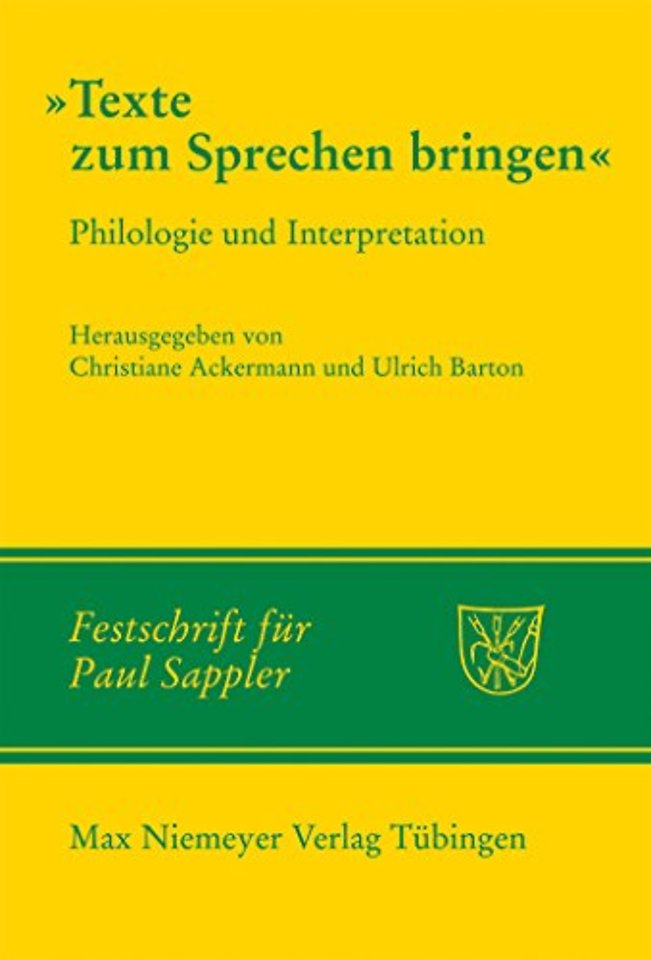 Texte zum Sprechen bringen – Philologie und Interpretation