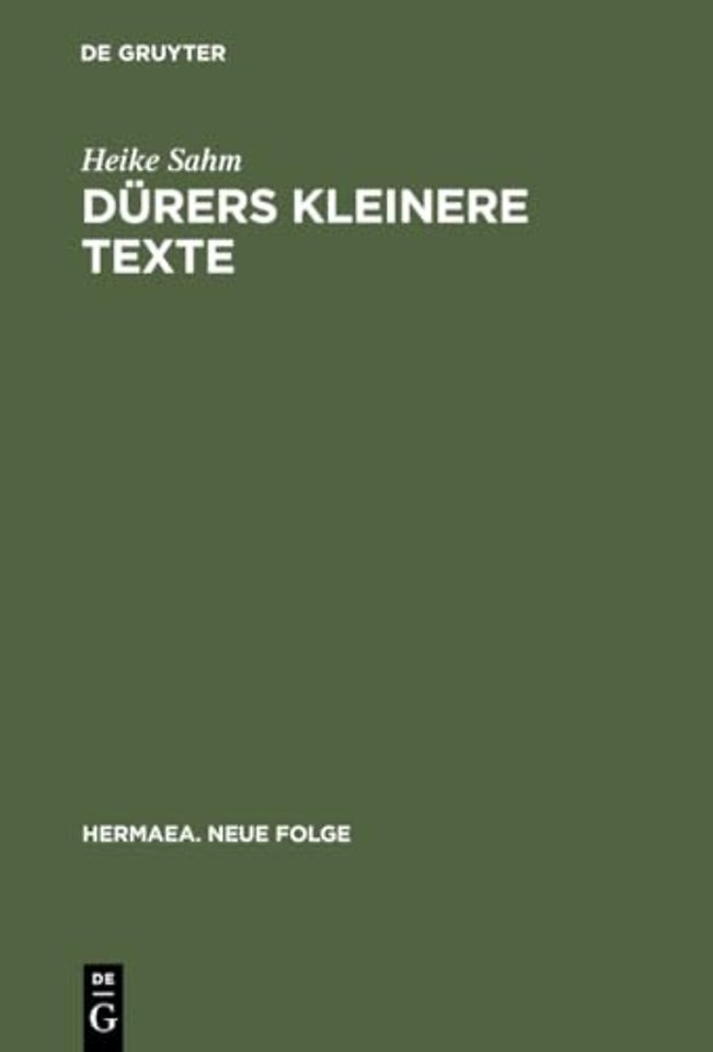 Dürers kleinere Texte – Konventionen als Spielraum für Individualität