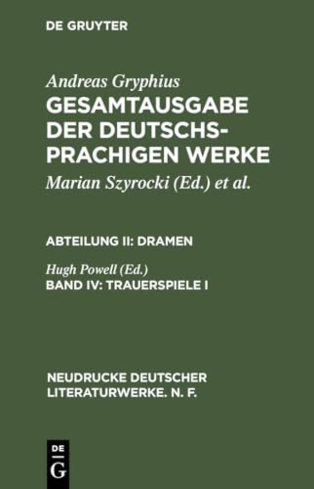 Trauerspiele I