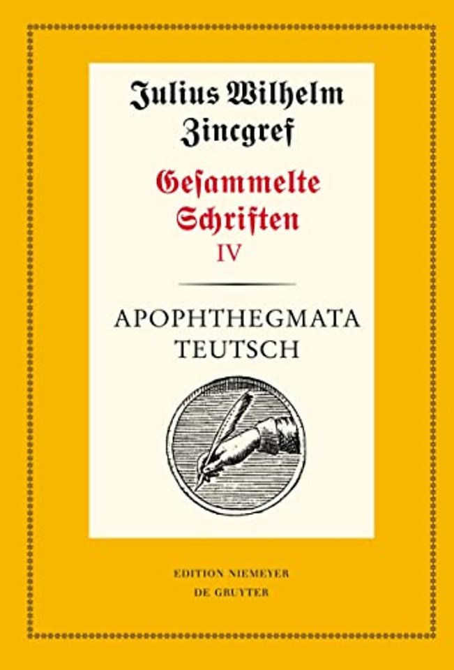 Apophthegmata teutsch – 1: Text. 2: Erläuterungen, Übersetzungen und Verifizierungen mit einer Einleitung von Theodor Verweyen und Dieter Mertens