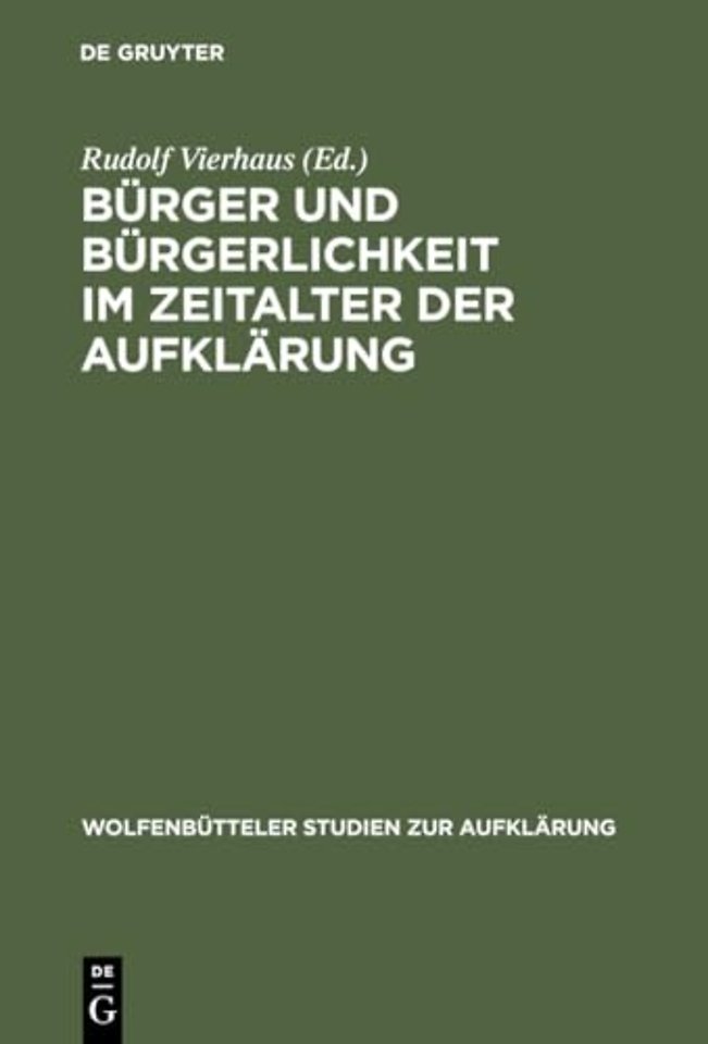 Burger Und Burgerlichkeit Im Zeitalter Der Aufklarung
