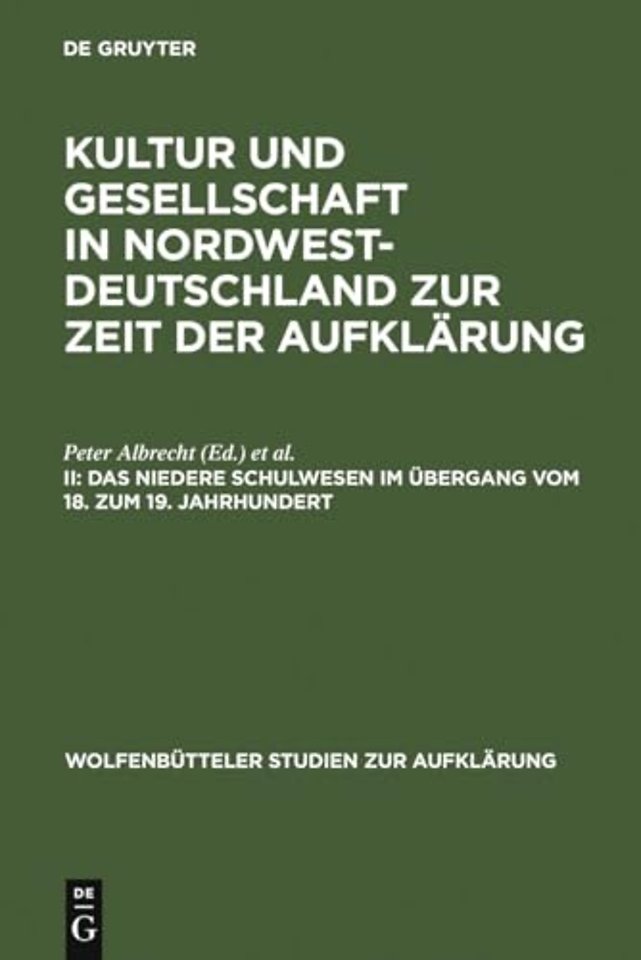 Das niedere Schulwesen im Übergang vom 18. zum 19. Jahrhundert