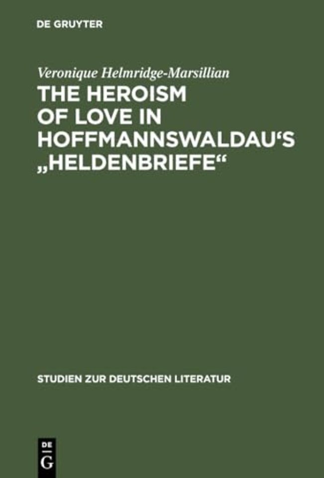 The Heroism of Love in Hoffmannswaldau`s "Heldenbriefe"