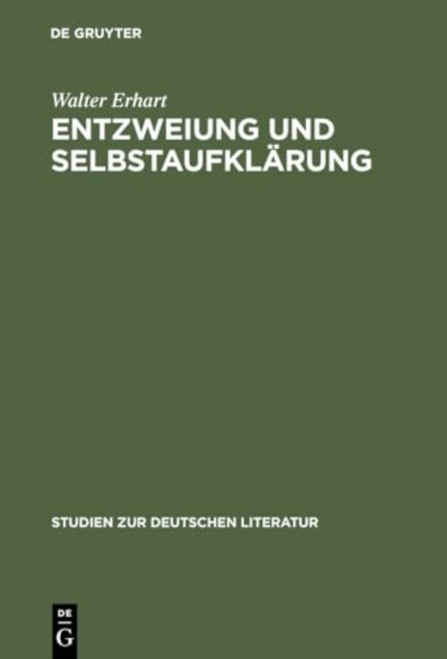 Entzweiung und Selbstaufklärung – Christoph Martin Wielands »Agathon«–Projekt