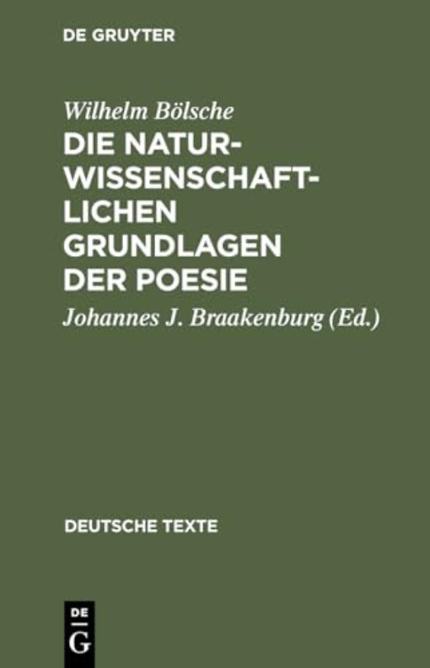 Die naturwissenschaftlichen Grundlagen der Poesi – Prolegomena einer realistischen Ästhetik