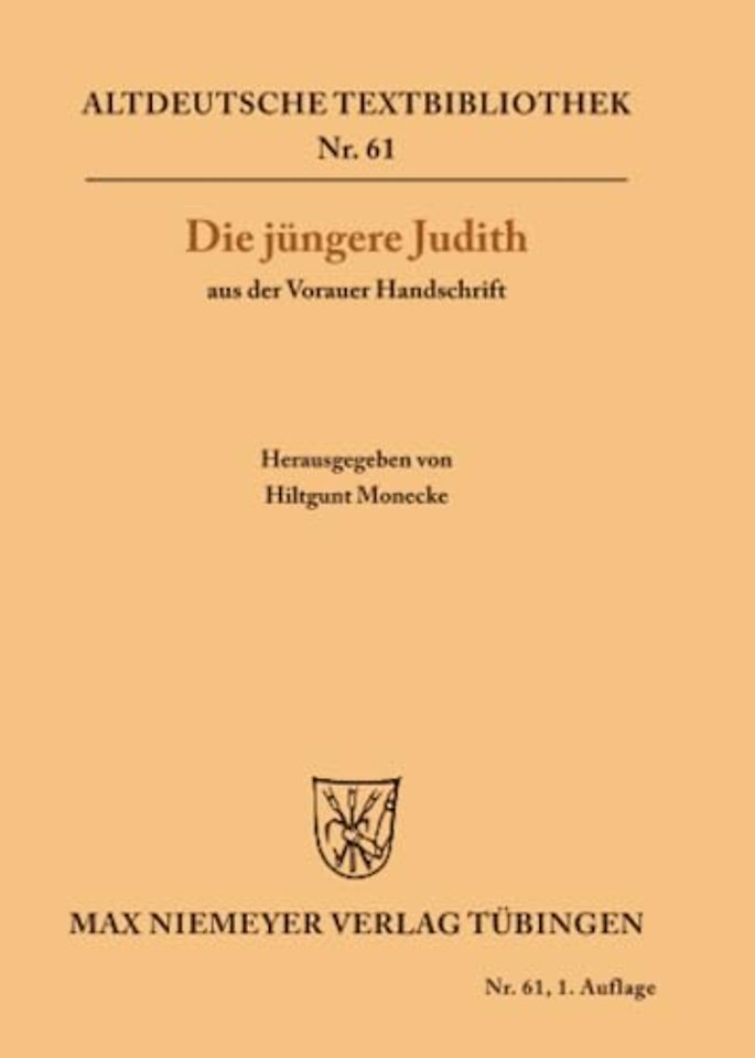 Die Jungere Judith Aus Der Vorauer Handschrift
