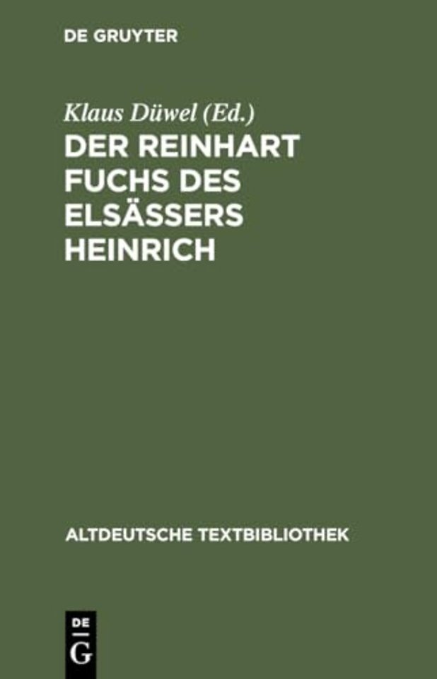 Der Reinhart Fuchs des Elsassers Heinrich