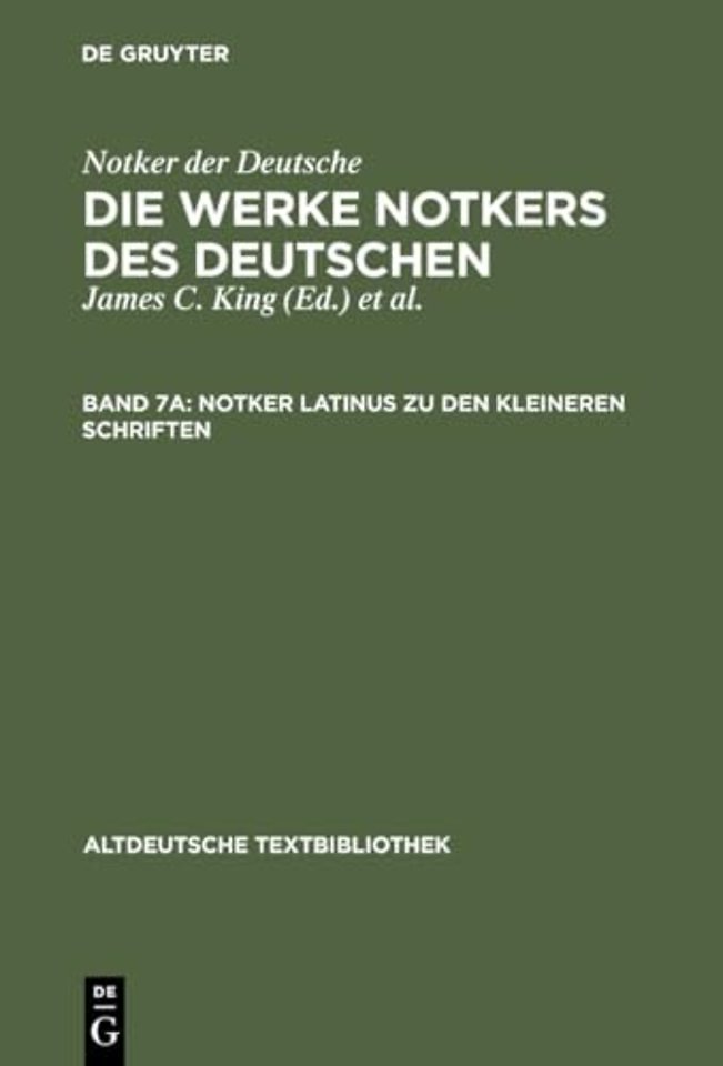 Notker latinus zu den kleineren Schriften
