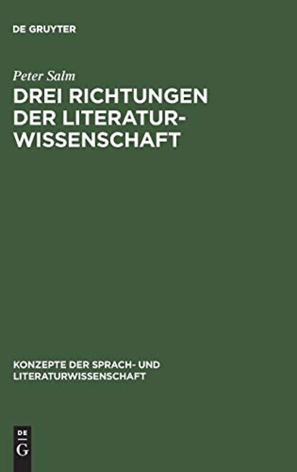 Drei Richtungen der Literaturwissenschaft – Scherer – Walzel – Staiger