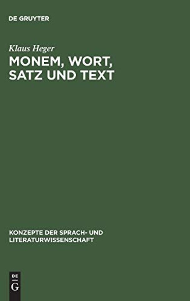 Monem, Wort, Satz und Text