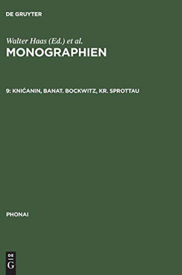 Monographien, 9, Knicanin, Banat. Bockwitz, Kr. Sprottau