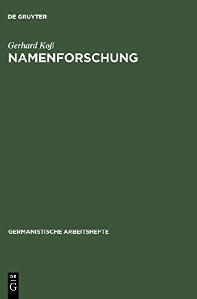 Namenforschung – Eine Einführung in die Onomastik