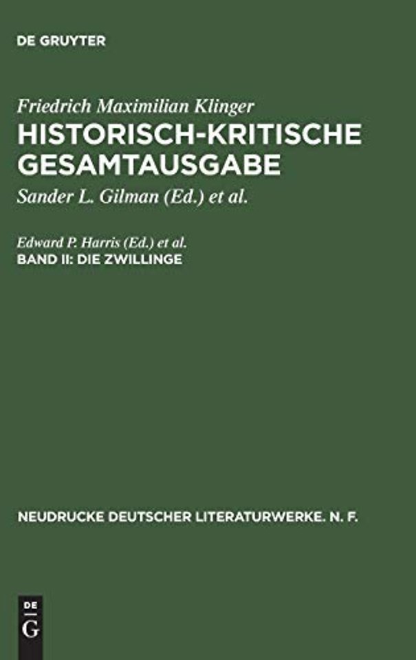 Historisch-kritische Gesamtausgabe, Band II, Die Zwillinge