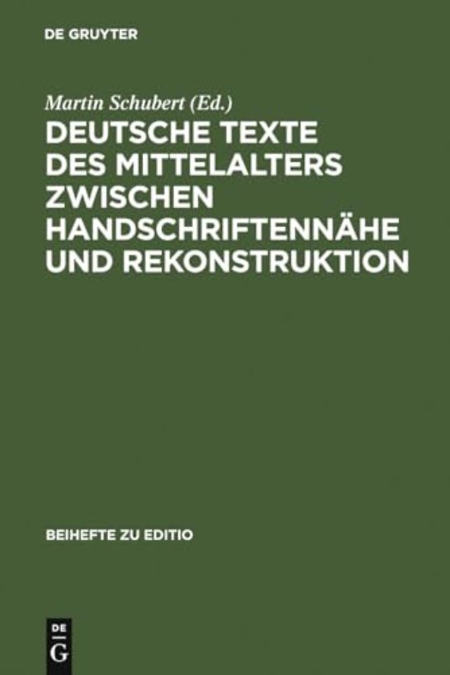 Deutsche Texte des Mittelalters zwischen Handsch – Berliner Fachtagung 1.–3. April 2004