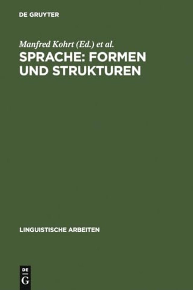Sprache: Formen und Strukturen – Akten des 15. Linguistischen Kolloquiums : Münster 1980, Bd. 1