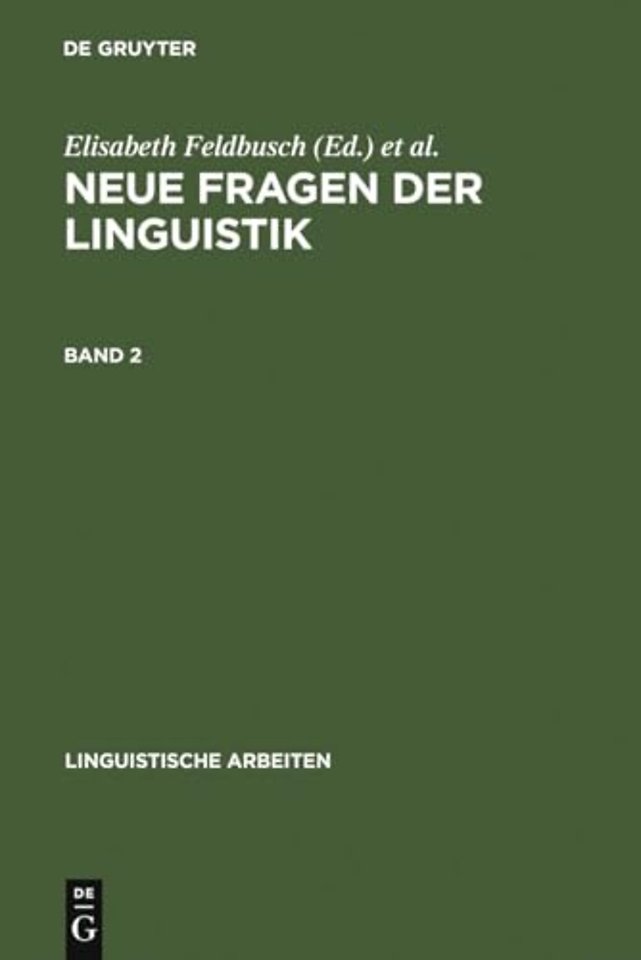 Neue Fragen der Linguistik – Akten des 25. Linguistischen Kolloquiums, Paderborn 1990. Bd. 2: Innovation und Anwendung