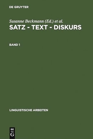 Satz – Text – Diskurs. Band 1
