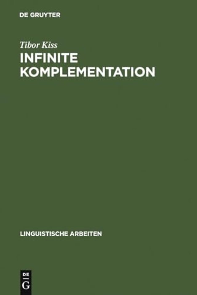 Infinite Komplementation – Neue Studien zum deutschen Verbum infinitum