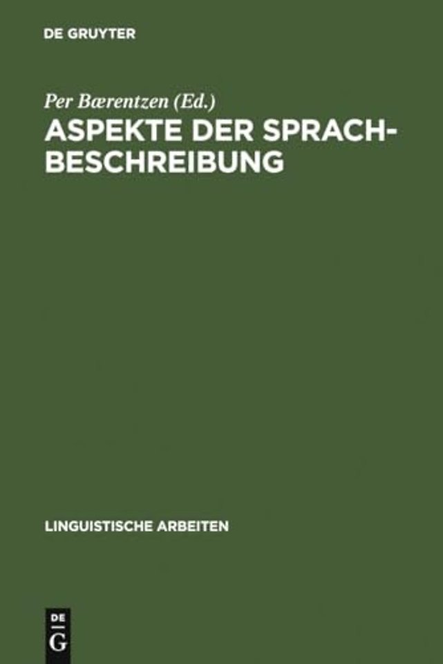 Aspekte der Sprachbeschreibung – Akten des 29. Linguistischen Kolloquiums, Aarhus 1994