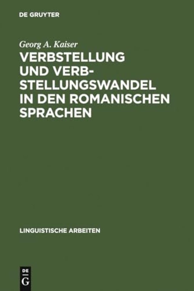 Verbstellung und Verbstellungswandel in den romanischen Sprachen
