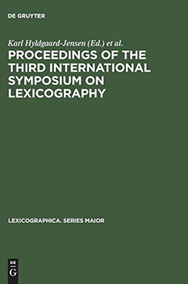 Proceedings of the Third International Symposium on Lexicography