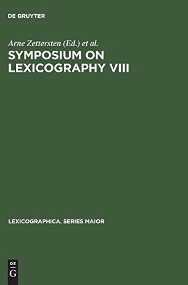 Symposium on Lexicography VIII