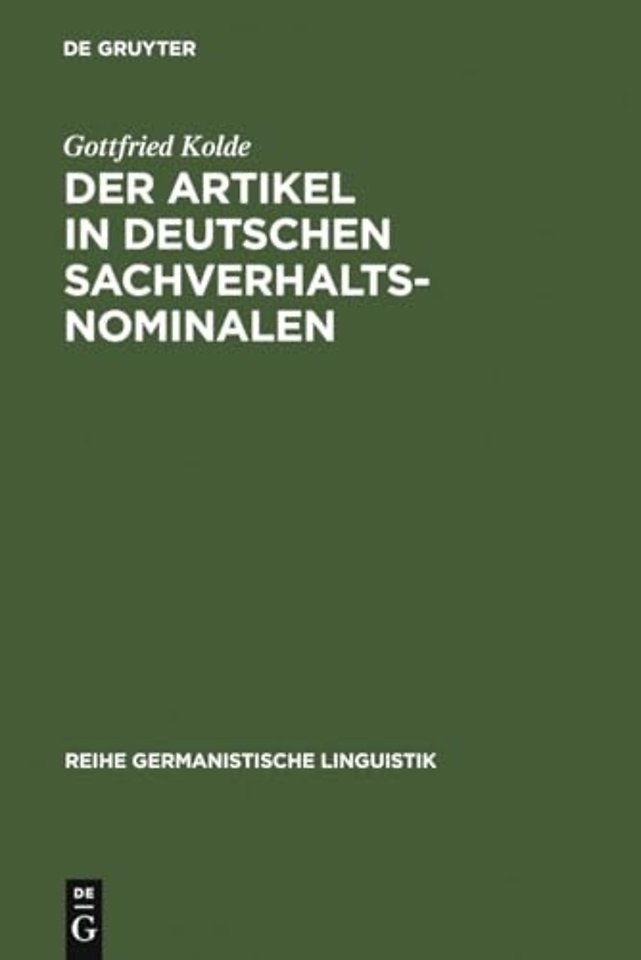 Der Artikel in deutschen Sachverhaltsnominalen