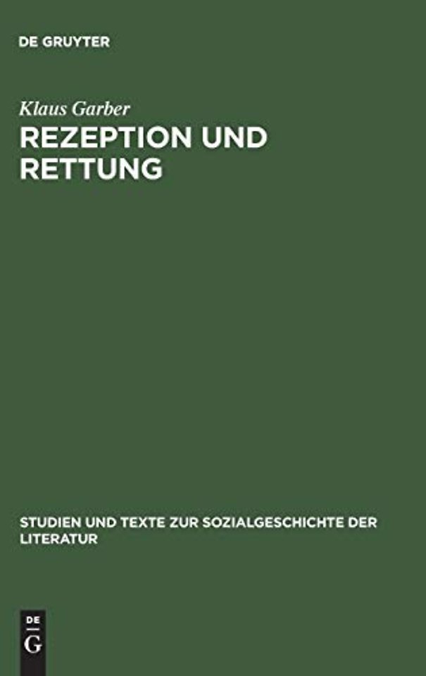 Rezeption und Rettung – Drei Studien zu Walter Benjamin