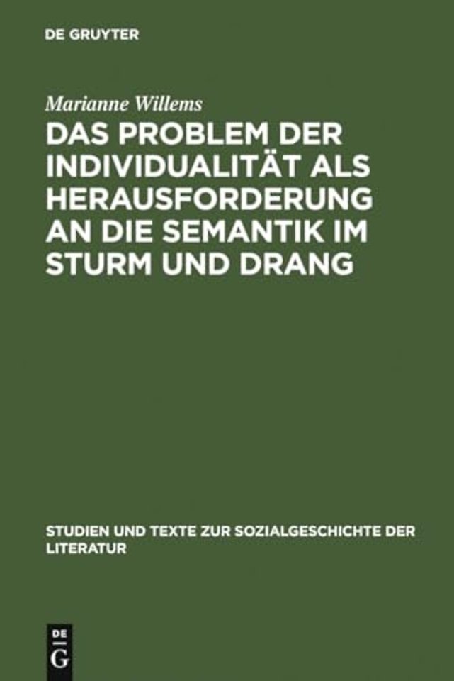 Das Problem der Individualität als Herausforderu – Studien zu Goethes "Brief des Pastors zu ∗∗∗ an den neuen Pastor zu ∗∗∗", "Götz von Berlichingen"